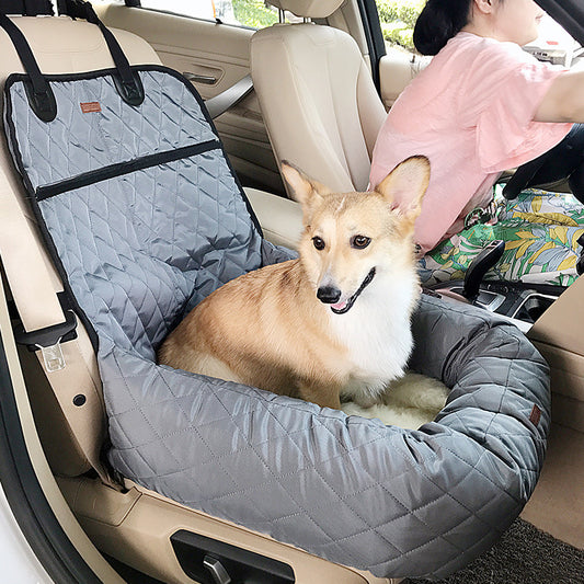 Pet Car Seat Bed Thick Cushion Travel Bed for Dogs and Cats Comfort