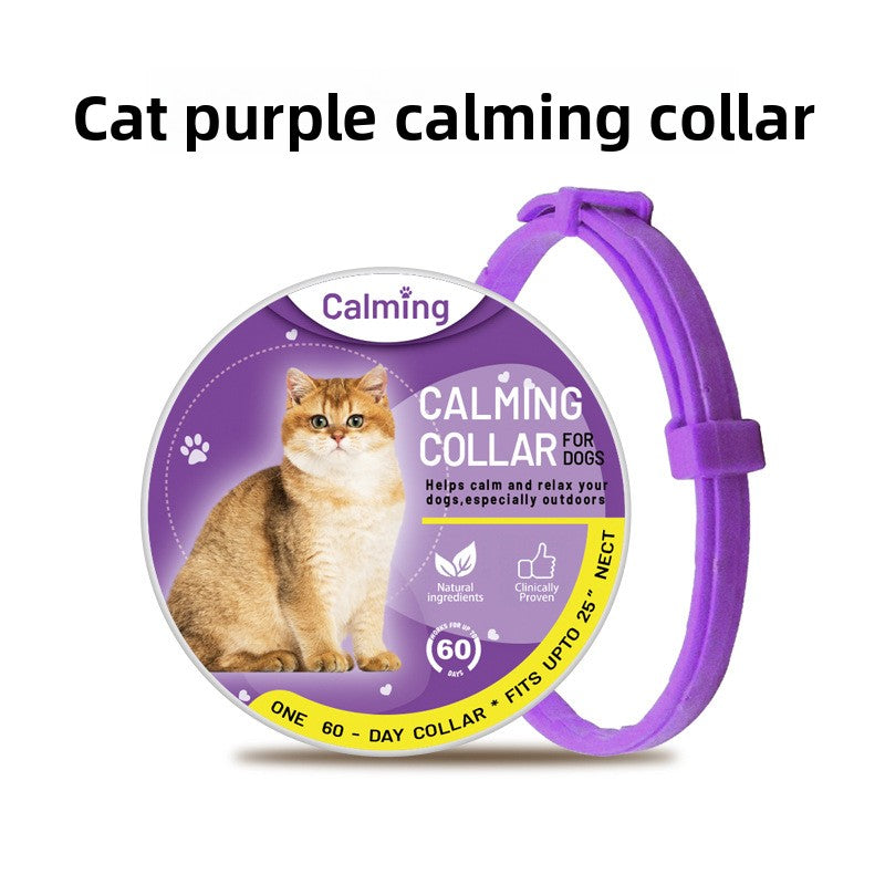Adjustable Pet Calming Collar for Cats and Dogs