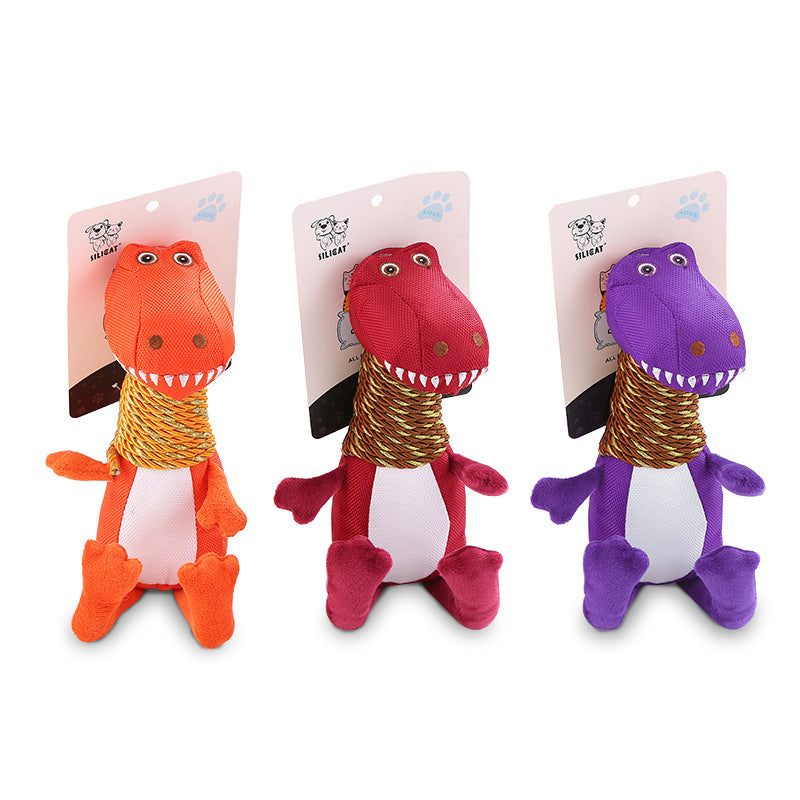 Plush dinosaur dog toy - view 6