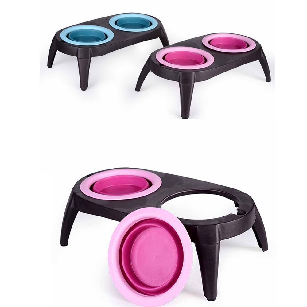 Folding Silicone Pet Double Bowl