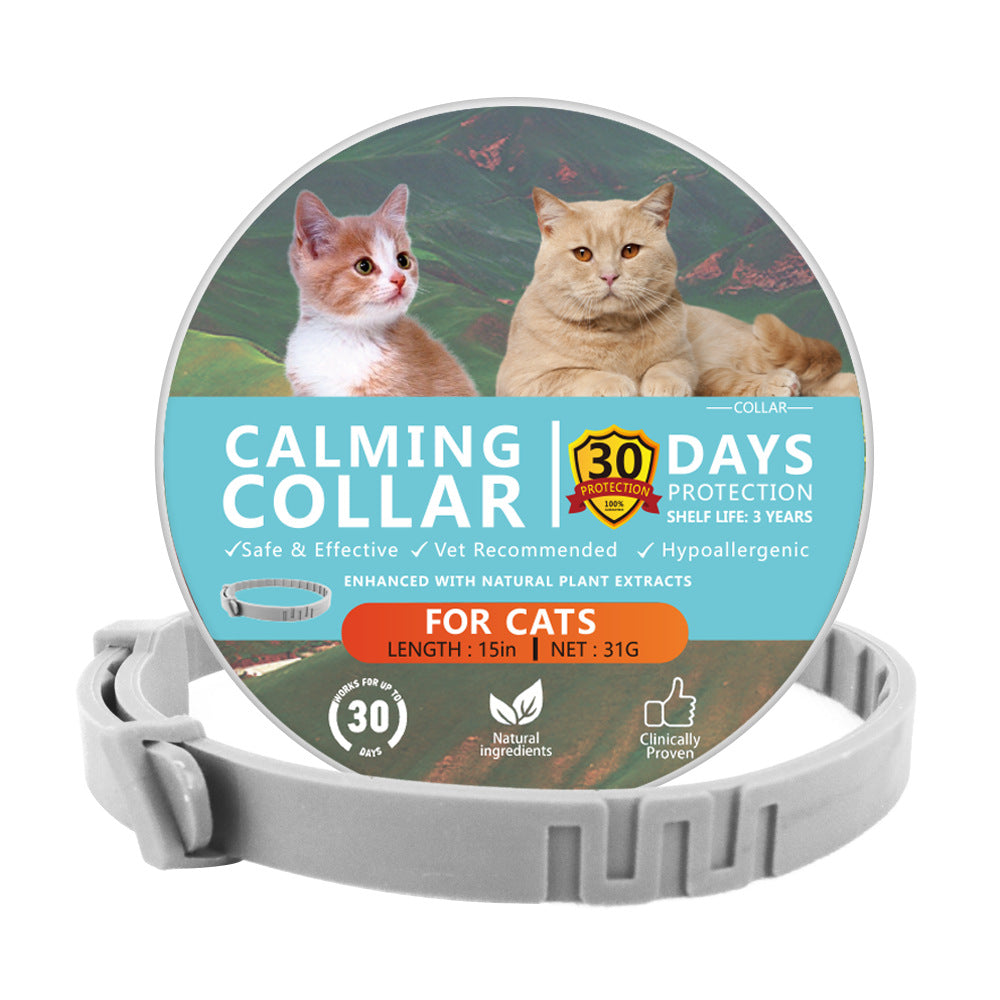 Adjustable Pet Calming Collar for Cats and Dogs
