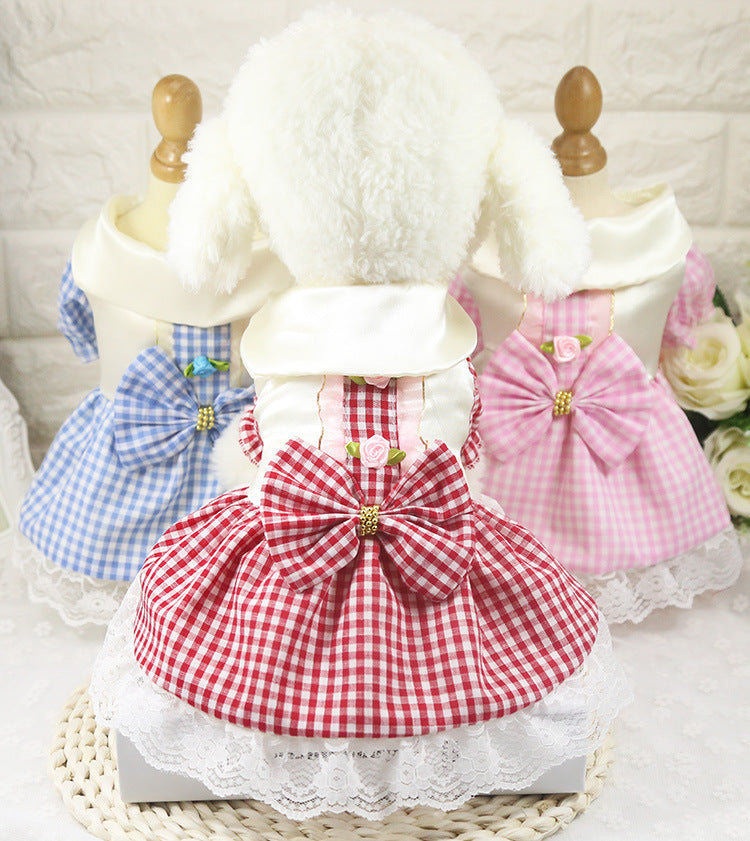 British plaid cotton dog clothes - view 3