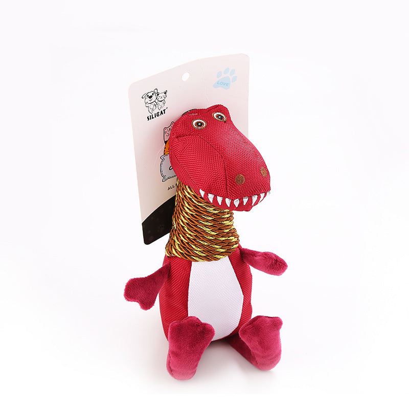 Plush dinosaur dog toy by The Pet Hub Co