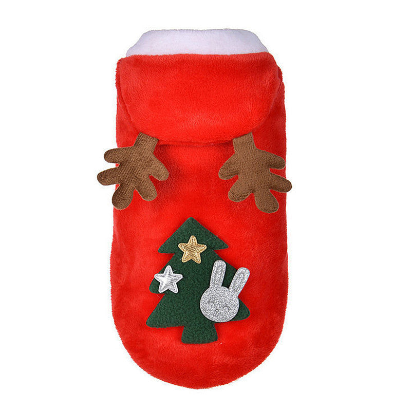 Christmas Pet Dress Cozy Flannel Outfit for Dogs & Cats Warm