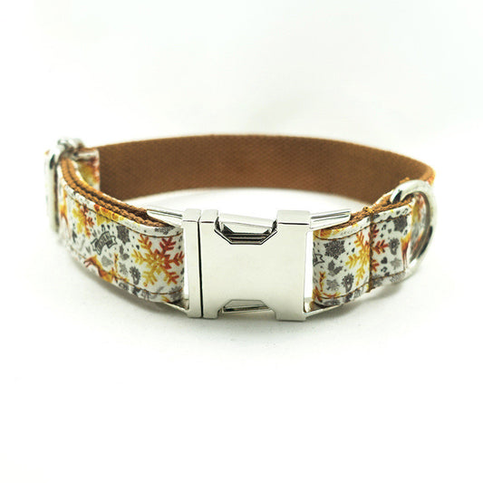 Christmas Dog Collar Handmade Golden Holiday Collar for Dogs by MUTTCO