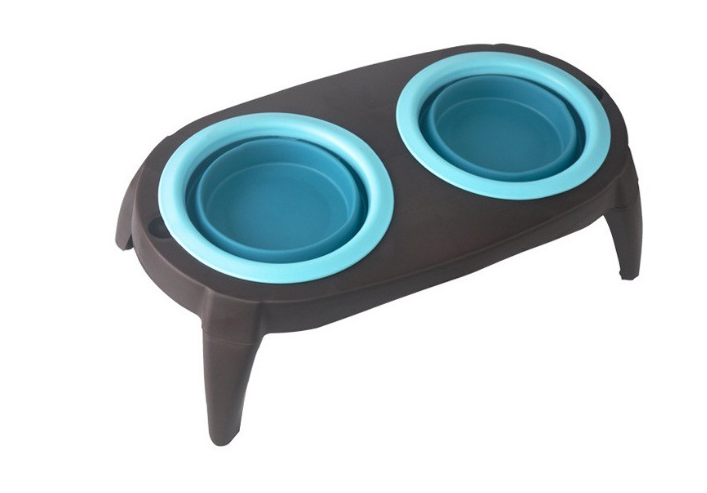 Folding Silicone Pet Double Bowl