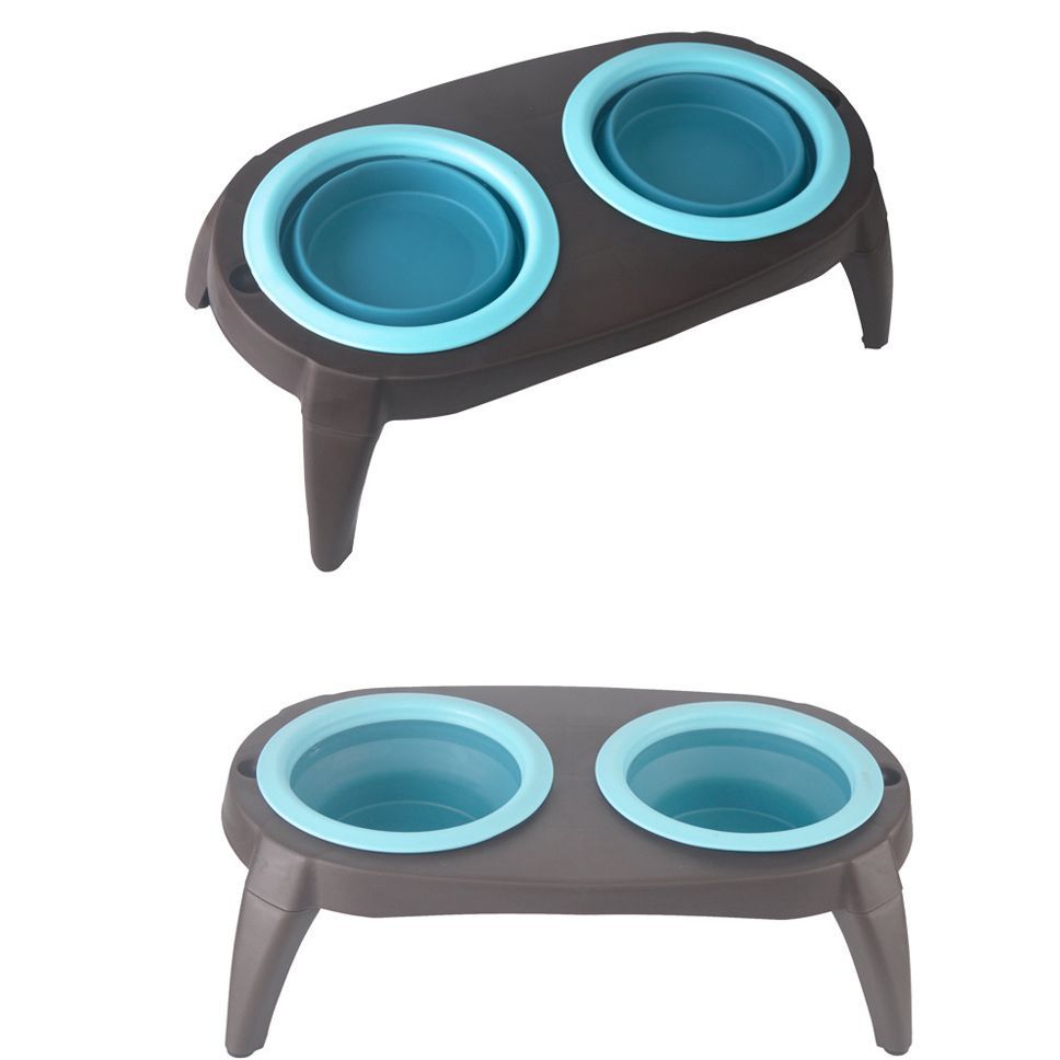 Folding Silicone Pet Double Bowl