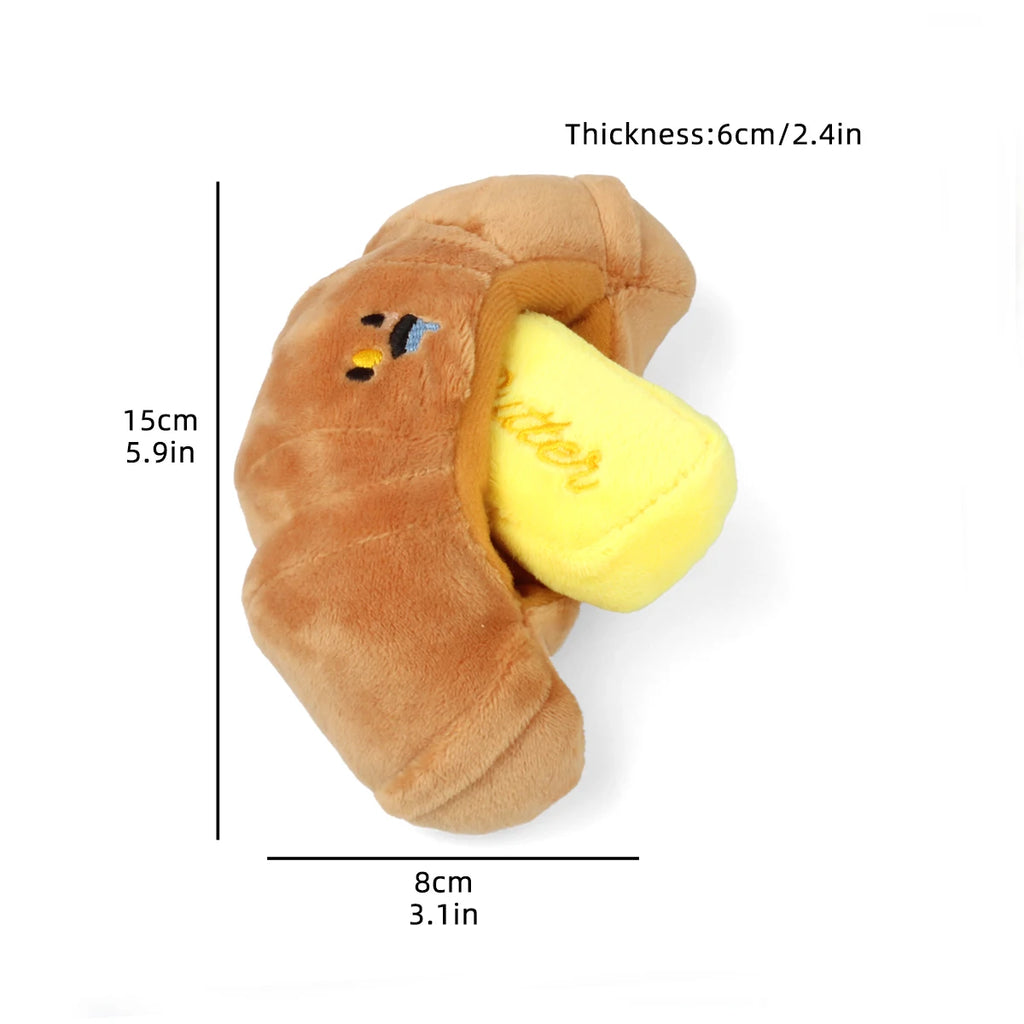 Croissant Plush Squeaky Toy