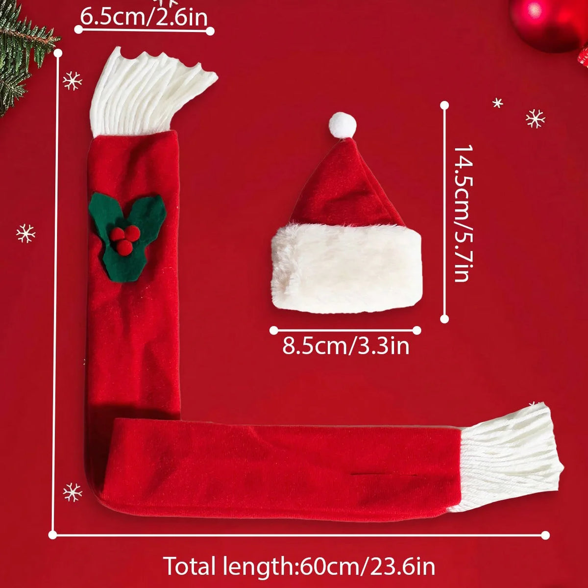 Christmas Santa Hat & Scarf Set