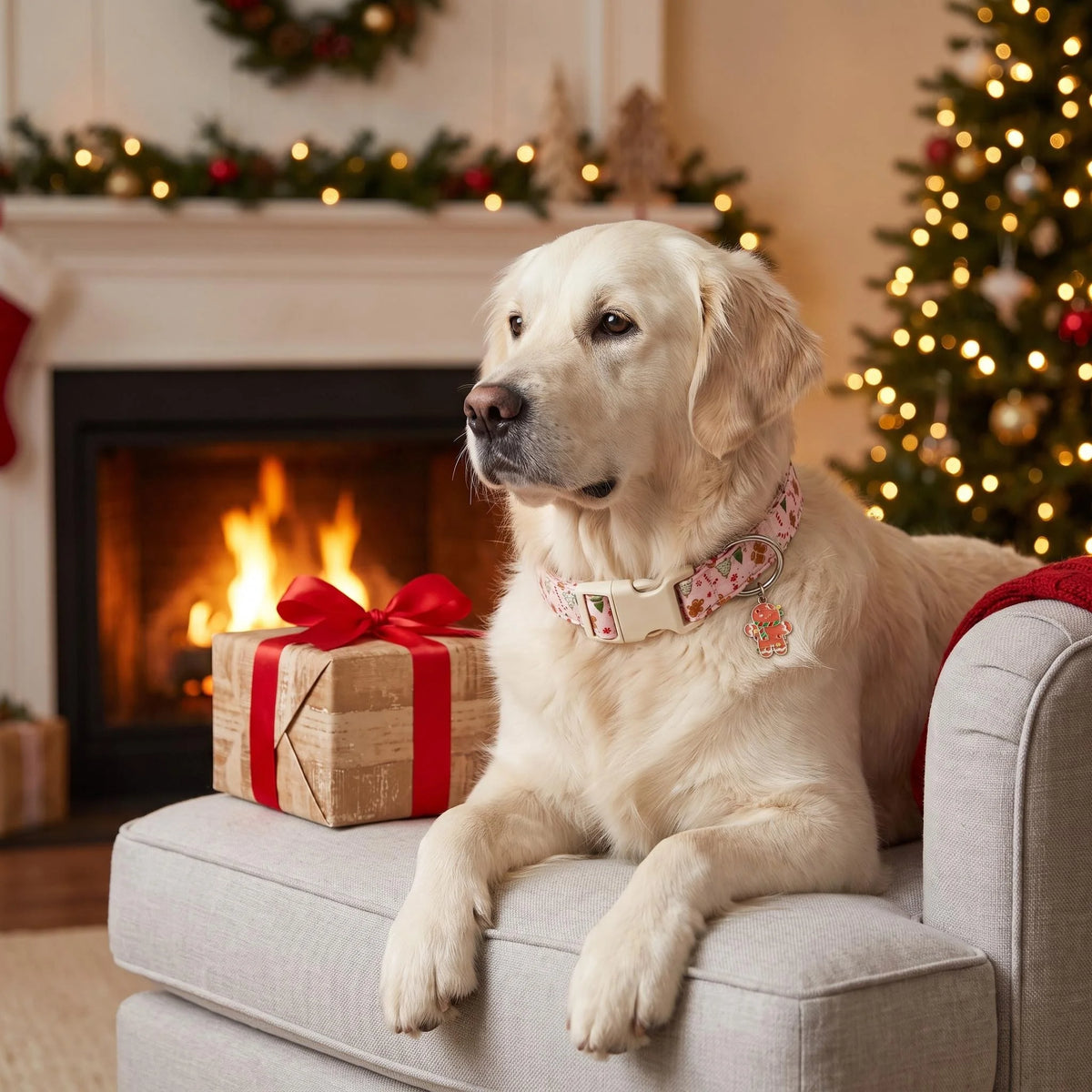 Festive Christmas Print Collar