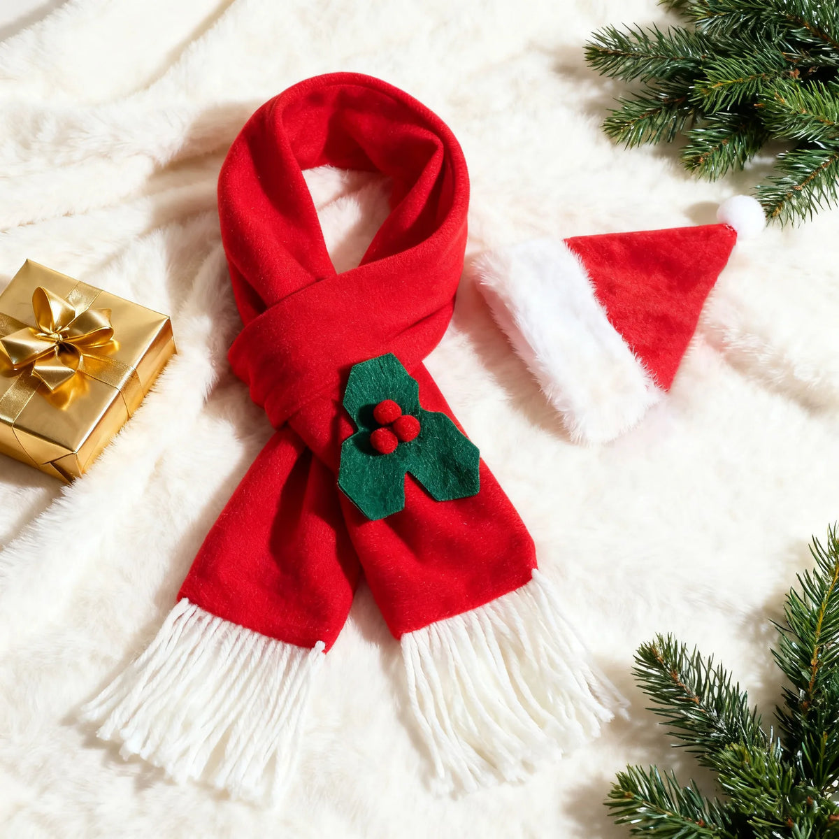 Christmas Santa Hat & Scarf Set