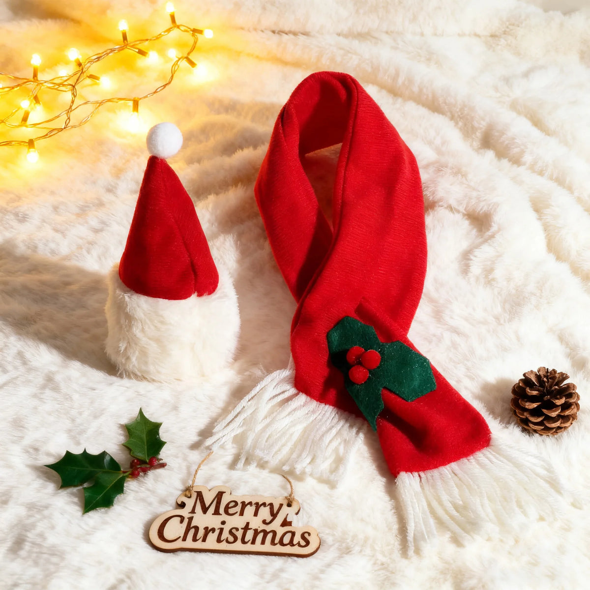 Christmas Santa Hat & Scarf Set