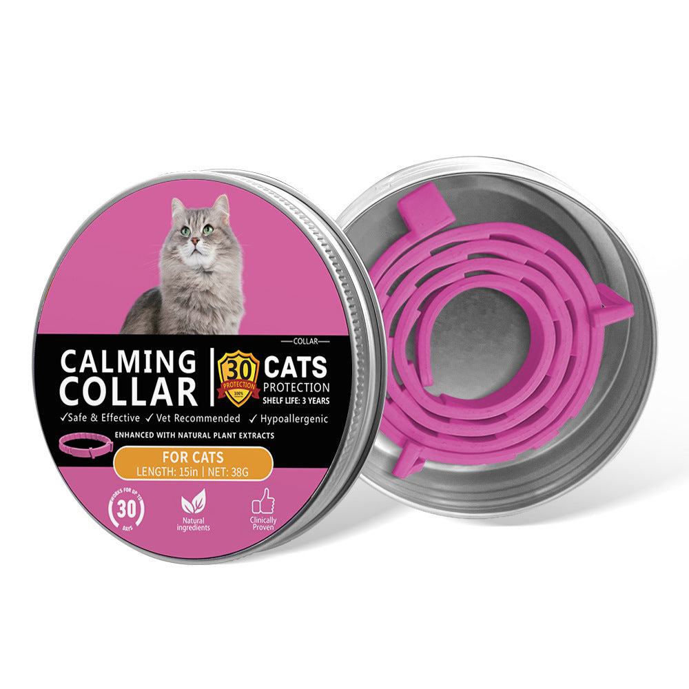 Adjustable Pet Calming Collar for Cats and Dogs