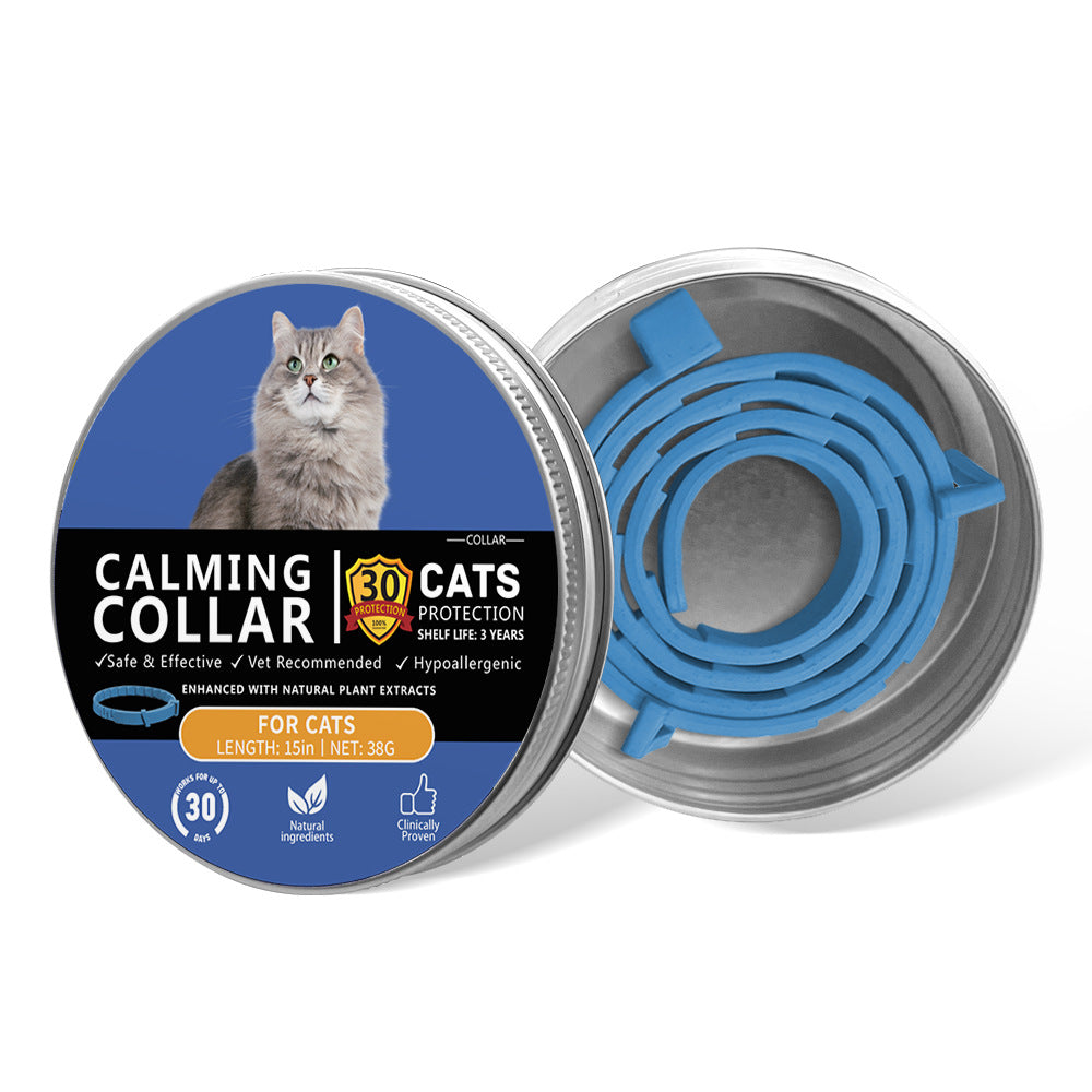 Adjustable Pet Calming Collar for Cats and Dogs