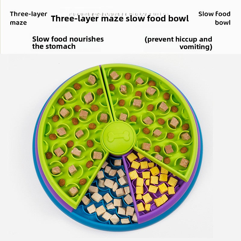 Three-Layer Slow-Feeding Pet Bowl