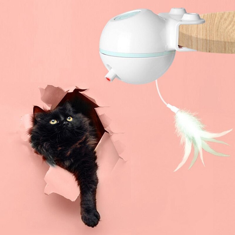 Smart cat toy ball with teaser wand - view 4